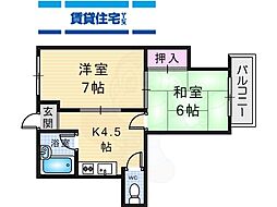 古川ビレッジ 2Kの間取図画像