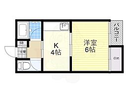 佐太ニューハイツ 1Kの間取図画像