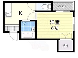 フローラルヴィラ 1Kの間取図画像