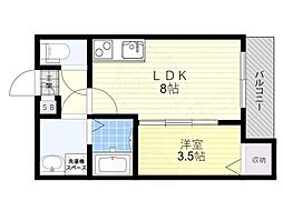 アッサンブレ 1階1LDKの間取り