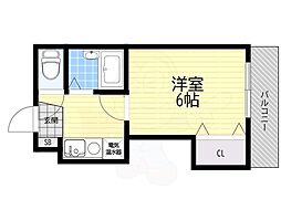 スタジオM ワンルームの間取図画像