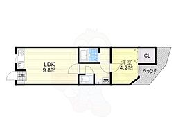 KITORAパート1 1LDKの間取図画像