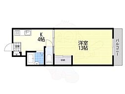 発春八坂ハイツ 1DKの間取図画像