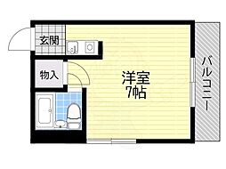 かやしまサンヴィアンテ ワンルームの間取図画像