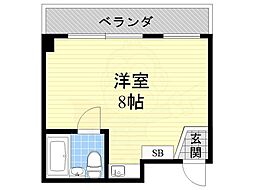 サンシャイン香里園2 ワンルームの間取図画像