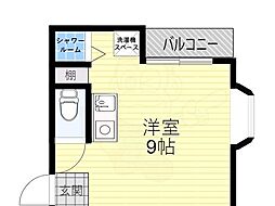 フリーディオ城垣 ワンルームの間取図画像