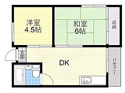 ロイヤルハイツ 2DKの間取図画像