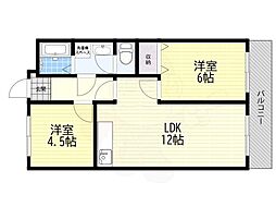 ポポロタカヒロ 2LDKの間取図画像
