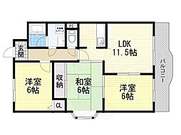 ベルドミール 3LDKの間取図画像