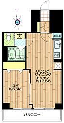 第28宮庭マンション 1LDKの間取図画像