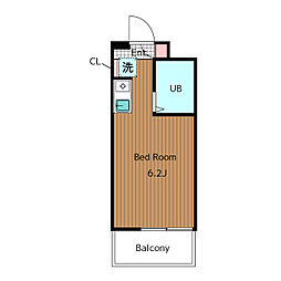 東急世田谷線 松陰神社前駅 徒歩5分の賃貸マンション 9階ワンルームの間取り
