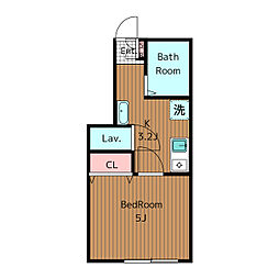 東急田園都市線 桜新町駅 徒歩6分の賃貸アパート 1階1Kの間取り