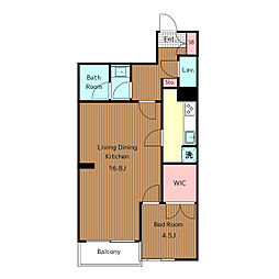 東急田園都市線 駒沢大学駅 徒歩8分の賃貸マンション 3階1LDKの間取り