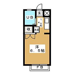 東急田園都市線 池尻大橋駅 徒歩9分の賃貸マンション 3階ワンルームの間取り