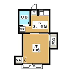東急田園都市線 三軒茶屋駅 徒歩12分の賃貸アパート 1階1Kの間取り