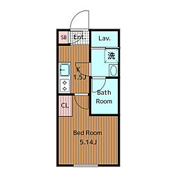 東急田園都市線 三軒茶屋駅 徒歩7分の賃貸マンション 1階1Kの間取り