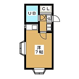 フラット三宿 ワンルームの間取図画像
