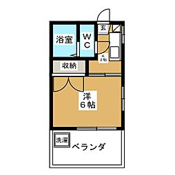 光ハイツ 1Kの間取図画像