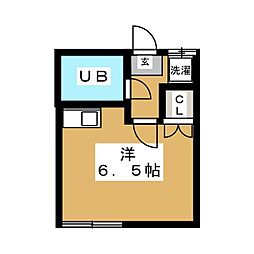 フラット三宿 ワンルームの間取図画像
