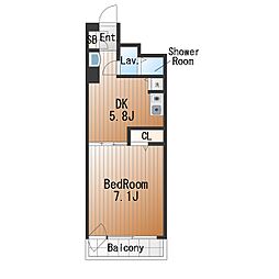 SOCIETY桜新町 1DKの間取図画像