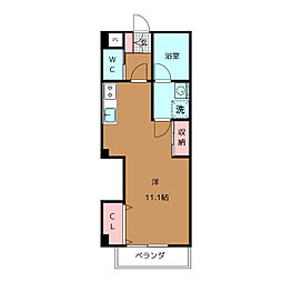 セタガヤフラット ワンルームの間取図画像