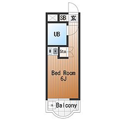 スカイコート世田谷 ワンルームの間取図画像
