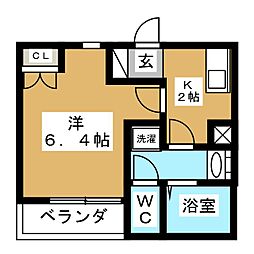 Grandcherry 1Kの間取図画像