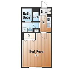 LEGALAND桜新町ANNEX 1Kの間取図画像