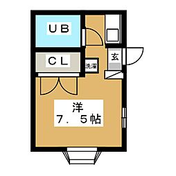 アパートメントN ワンルームの間取図画像