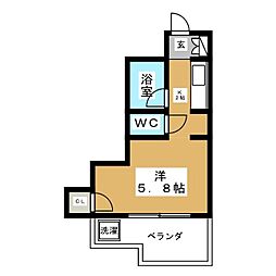 ロアール池尻 ワンルームの間取図画像