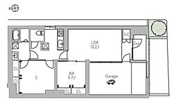 THE GRANDUO CHITOFUNA 1階1SLDKの間取り