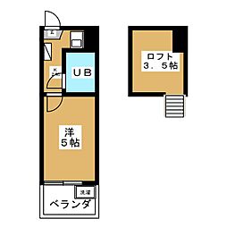 小田急小田原線 下北沢駅 徒歩5分の賃貸アパート 2階1Kの間取り