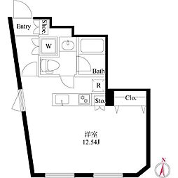 メゾンベルヴィ下北沢 ワンルームの間取図画像