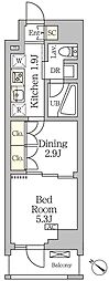 アジールコート松濤 1DKの間取図画像