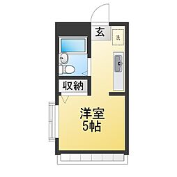 トップヒルズ上原 ワンルームの間取図画像