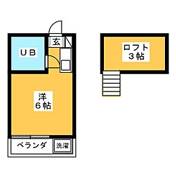 ラシルフィード ワンルームの間取図画像