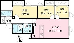 Coeur Blanc八幡山 3LDKの間取図画像