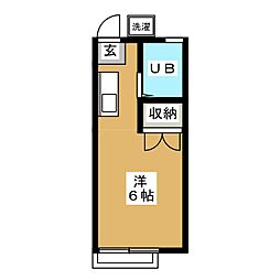ヒラマツハイツ ワンルームの間取図画像