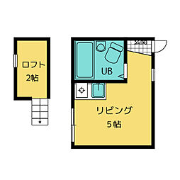 アーバネックス 2階ワンルームの間取り