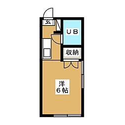 第二香川ハイツ ワンルームの間取図画像