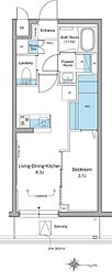 ルフォンリヴェント杉並永福 1LDKの間取図画像