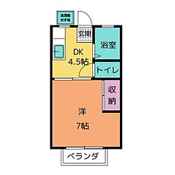 スカイライン永福 1DKの間取図画像