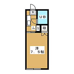 セピアヒルズ-2 1Kの間取図画像
