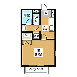ベルメゾン・K 1Kの間取図画像