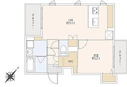 GRANDUO上野毛5 1LDKの間取図画像