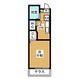 デューク 1Kの間取図画像