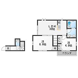 Esperant 2LDKの間取図画像
