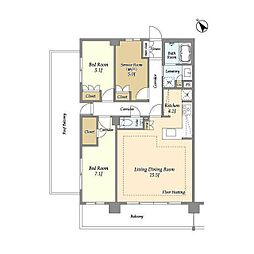 センチュリー尾山台グレイス 2SLDKの間取図画像