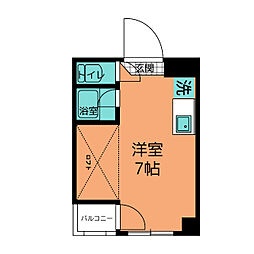 プレステージ1 ワンルームの間取図画像