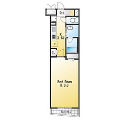 世田谷区下馬6丁目マンション 1Kの間取図画像